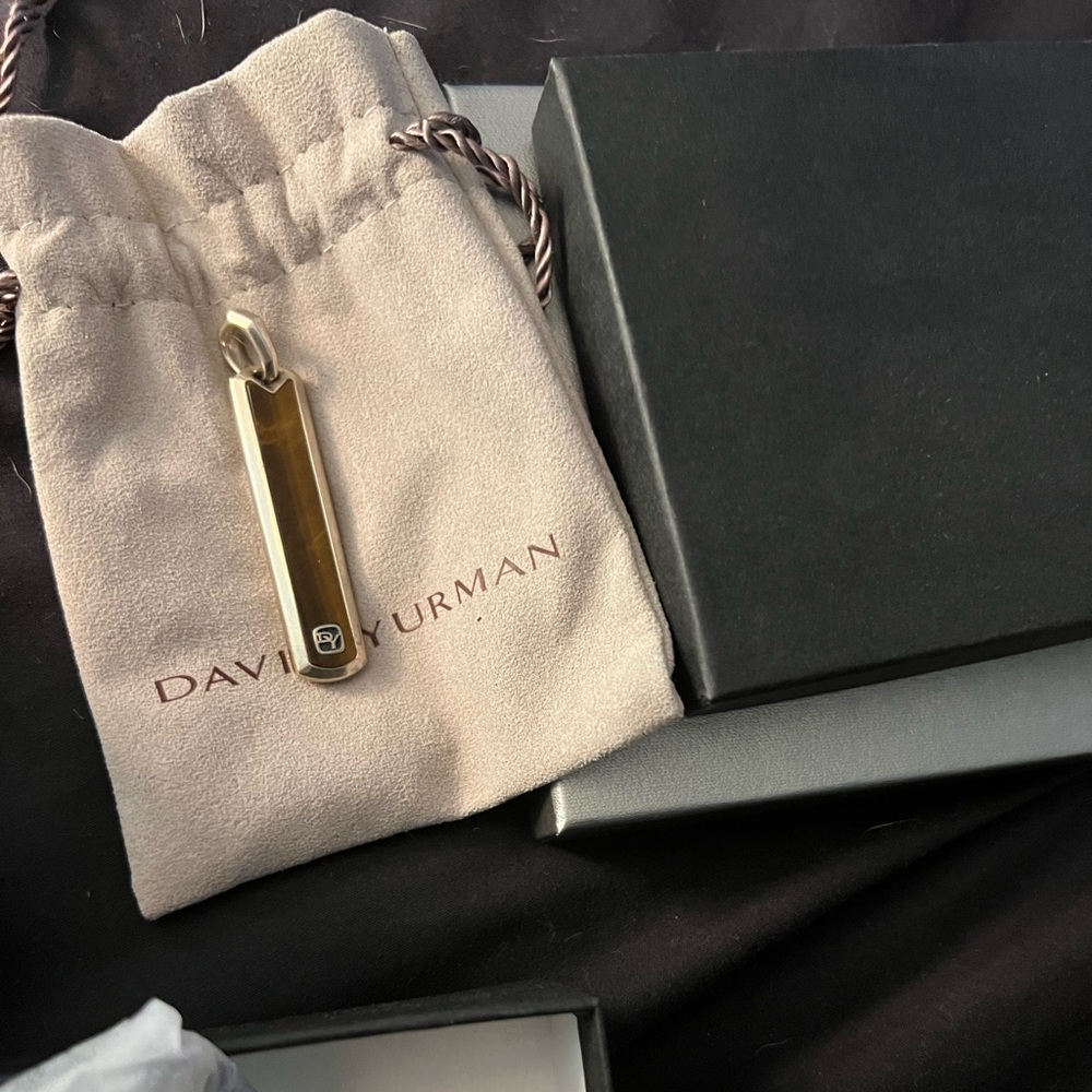 David yurman tiger eye pendant / ingot tag